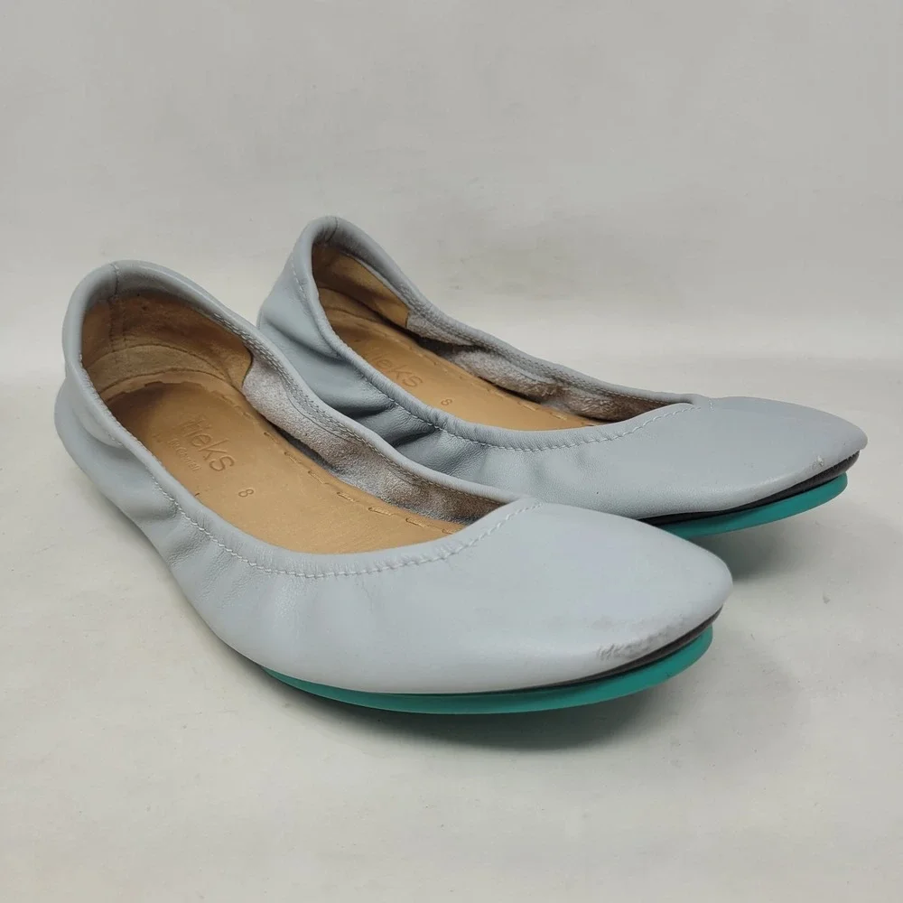 Tieks Ballet Flats 8 LOT Of 2 Burgundy Grey Leather Foldable Slip On Comfort